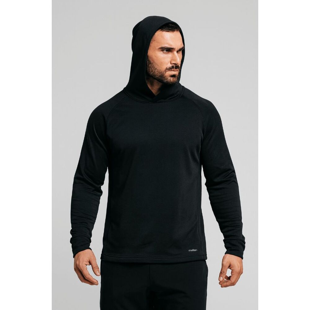 MOTION Men’s Black Performance Pullover Black Hoodie MEDIUM